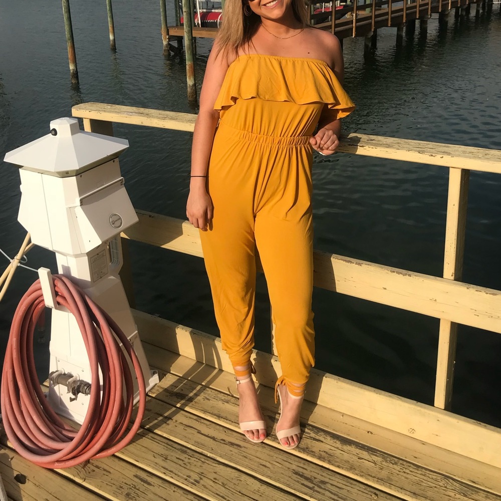yellow jumpsuit
